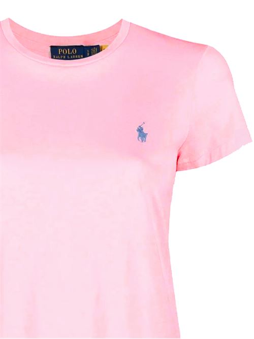 rose pink cotton round neck signature Polo Ralph Lauren | 211898698019